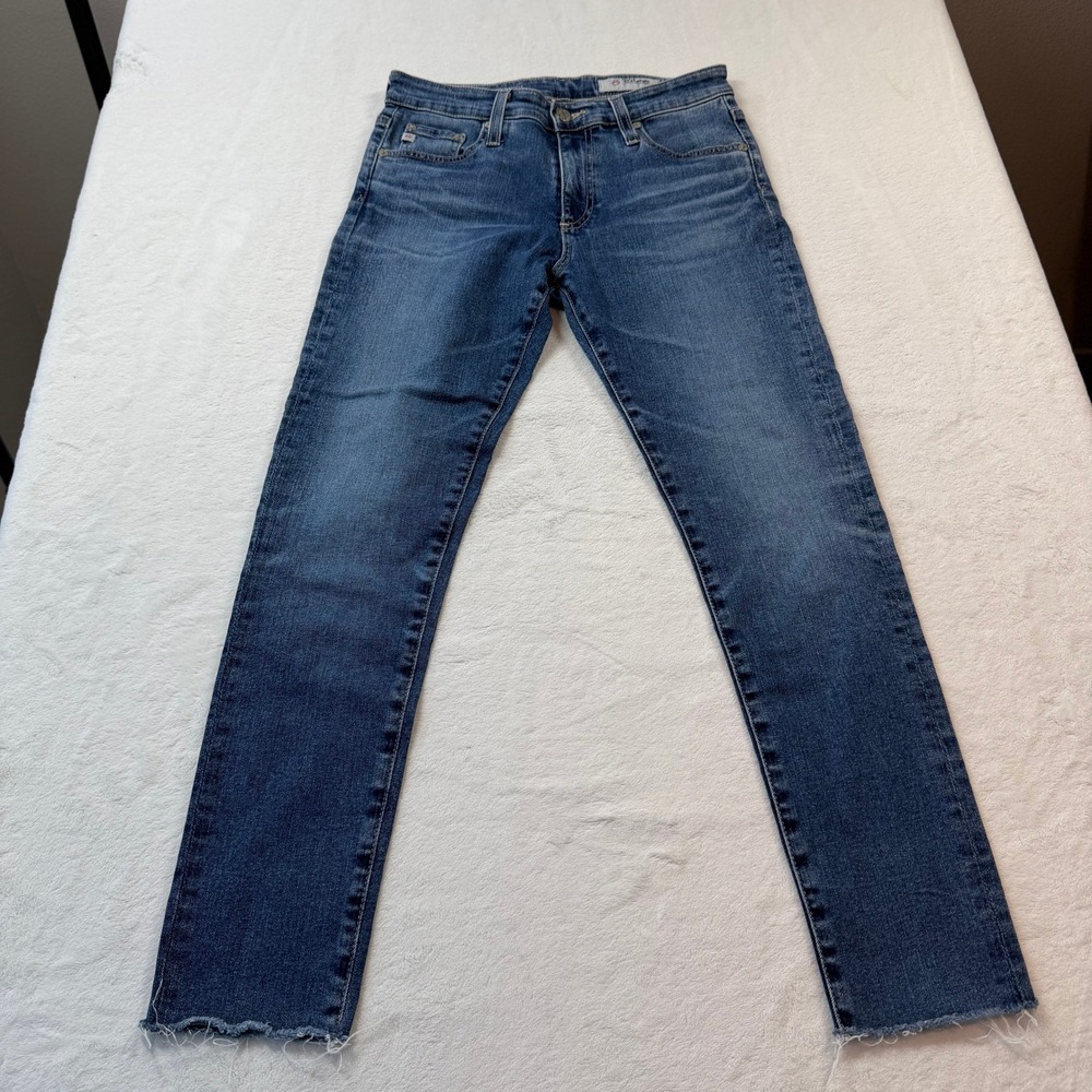 AG Adriano Goldschmied Farrah Skinny Ankle Jeans Womens 27R Blue Good Raw Hem